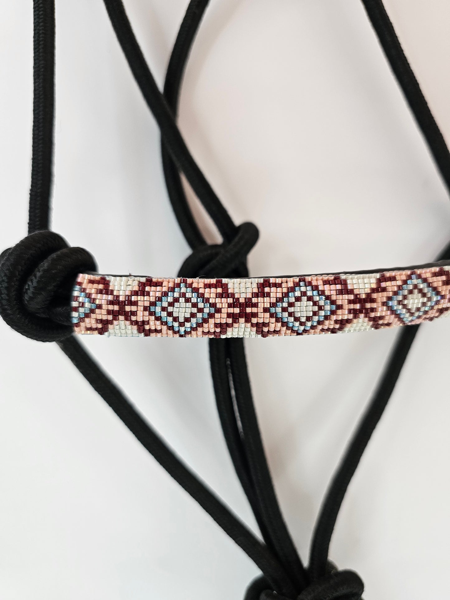 Rose Dust Beaded Rope Halter