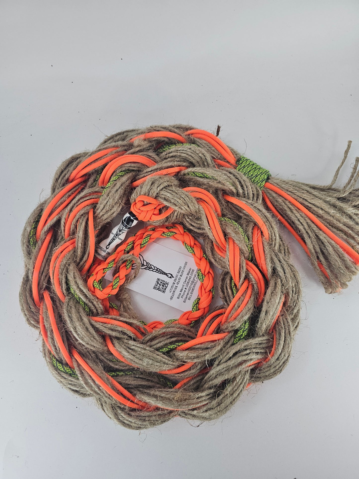 Fireline - Custom Hand Made Bronc Rein / Hack Rein