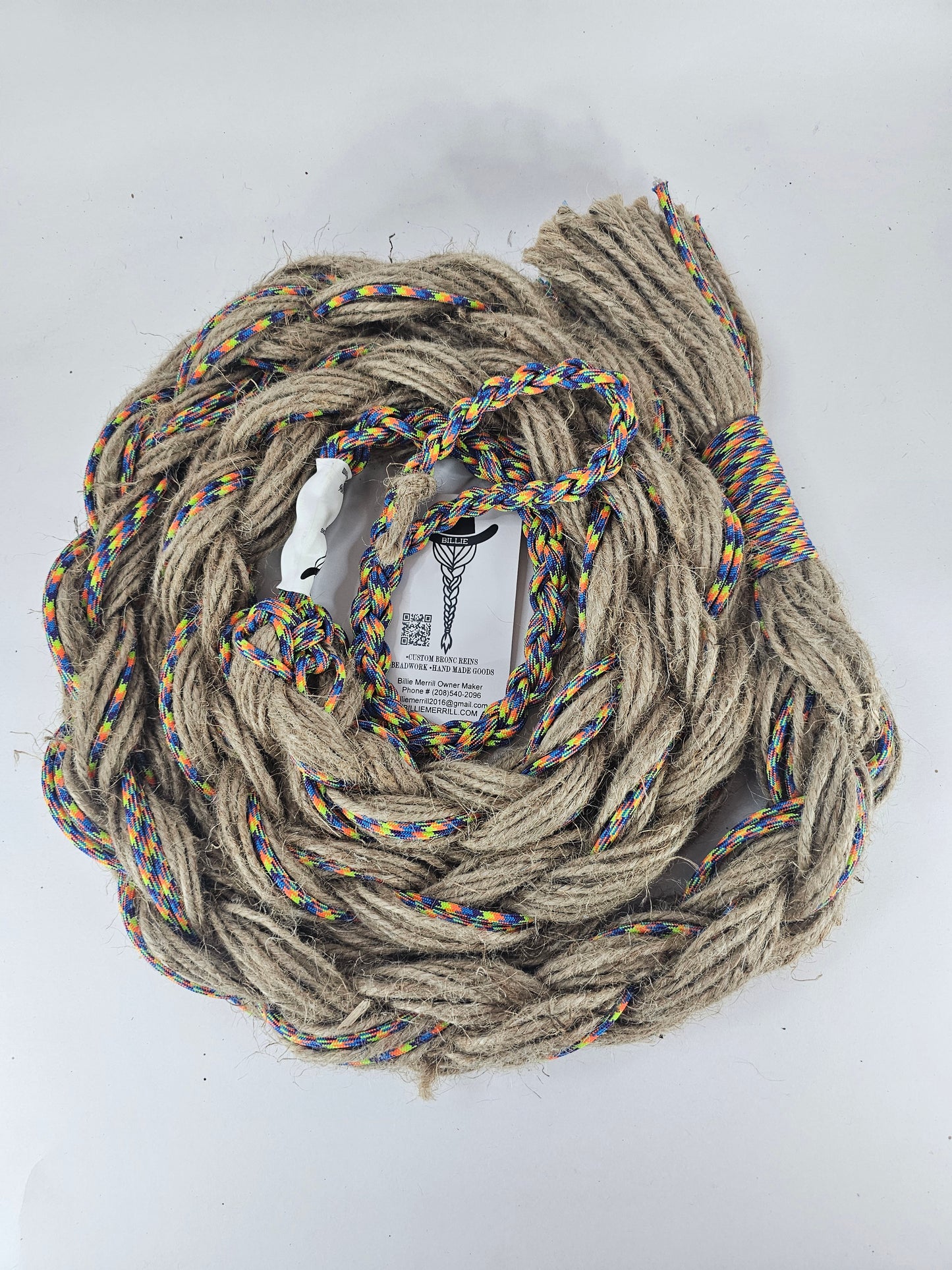 Rainbow Werck- Custom Hand Made Bronc Rein / Hack Rein