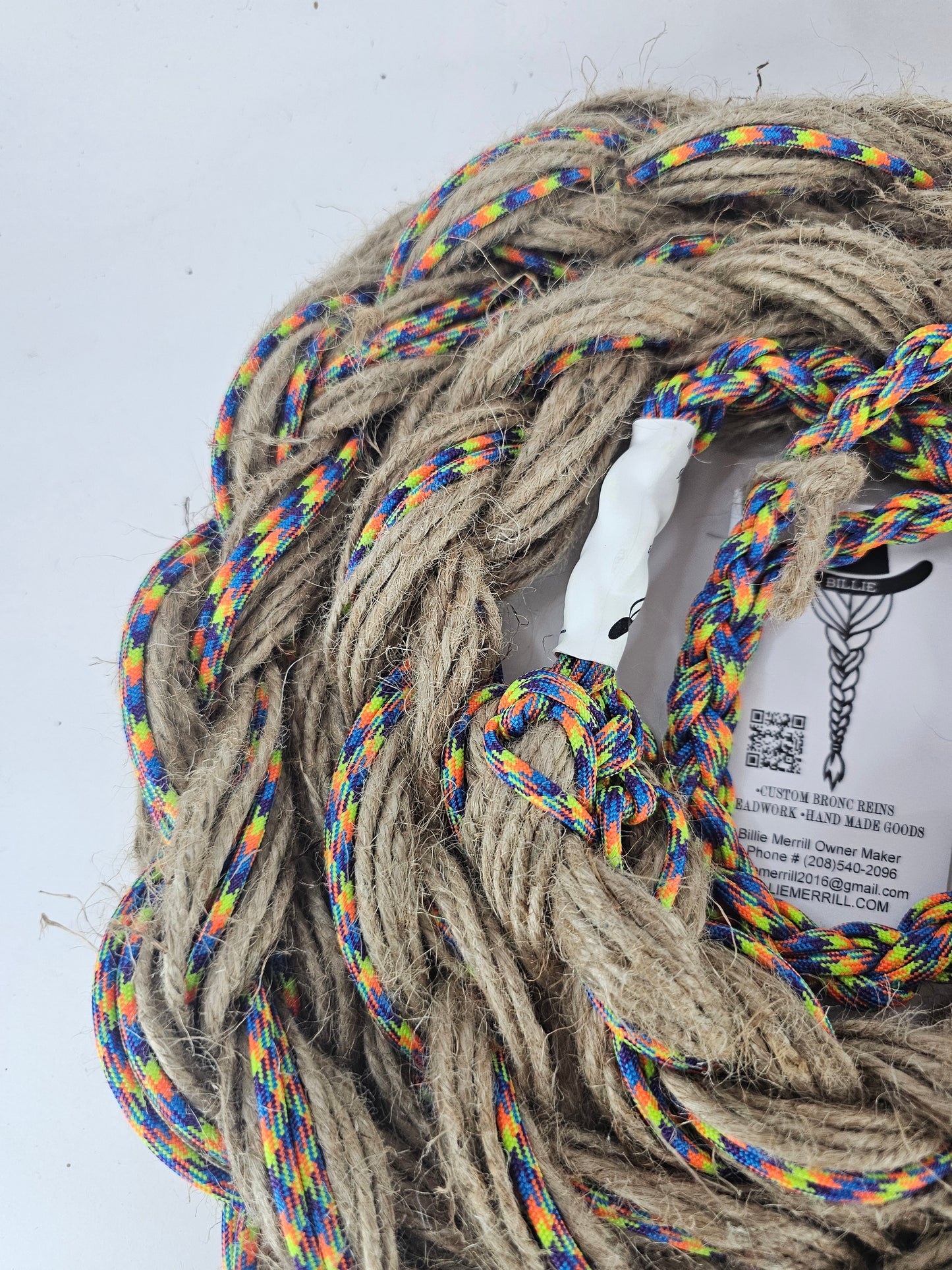 Rainbow Werck- Custom Hand Made Bronc Rein / Hack Rein