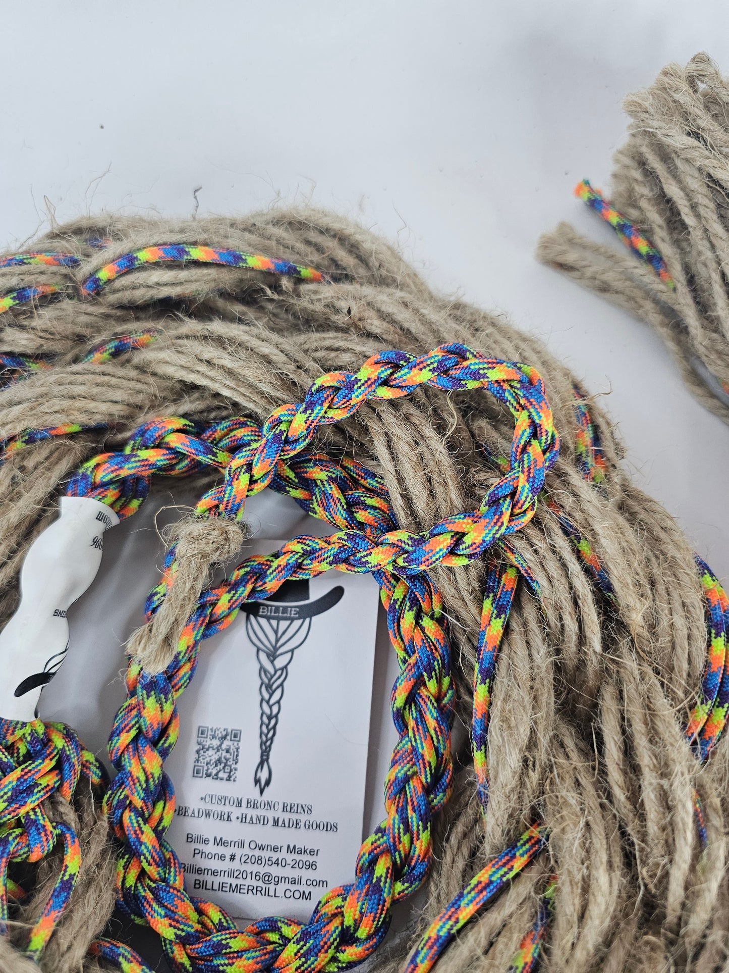 Rainbow Werck- Custom Hand Made Bronc Rein / Hack Rein
